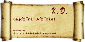 Kajári Dániel névjegykártya